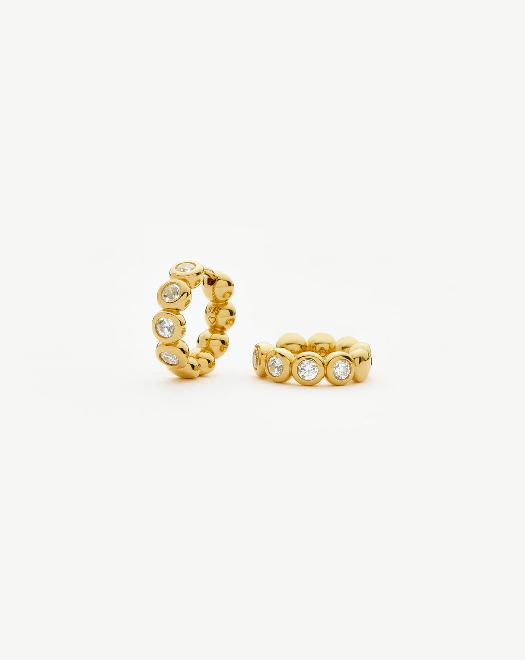 Tennis Small Hoop Earrings | 18ct Gold Vermeil Cubic Zirconia