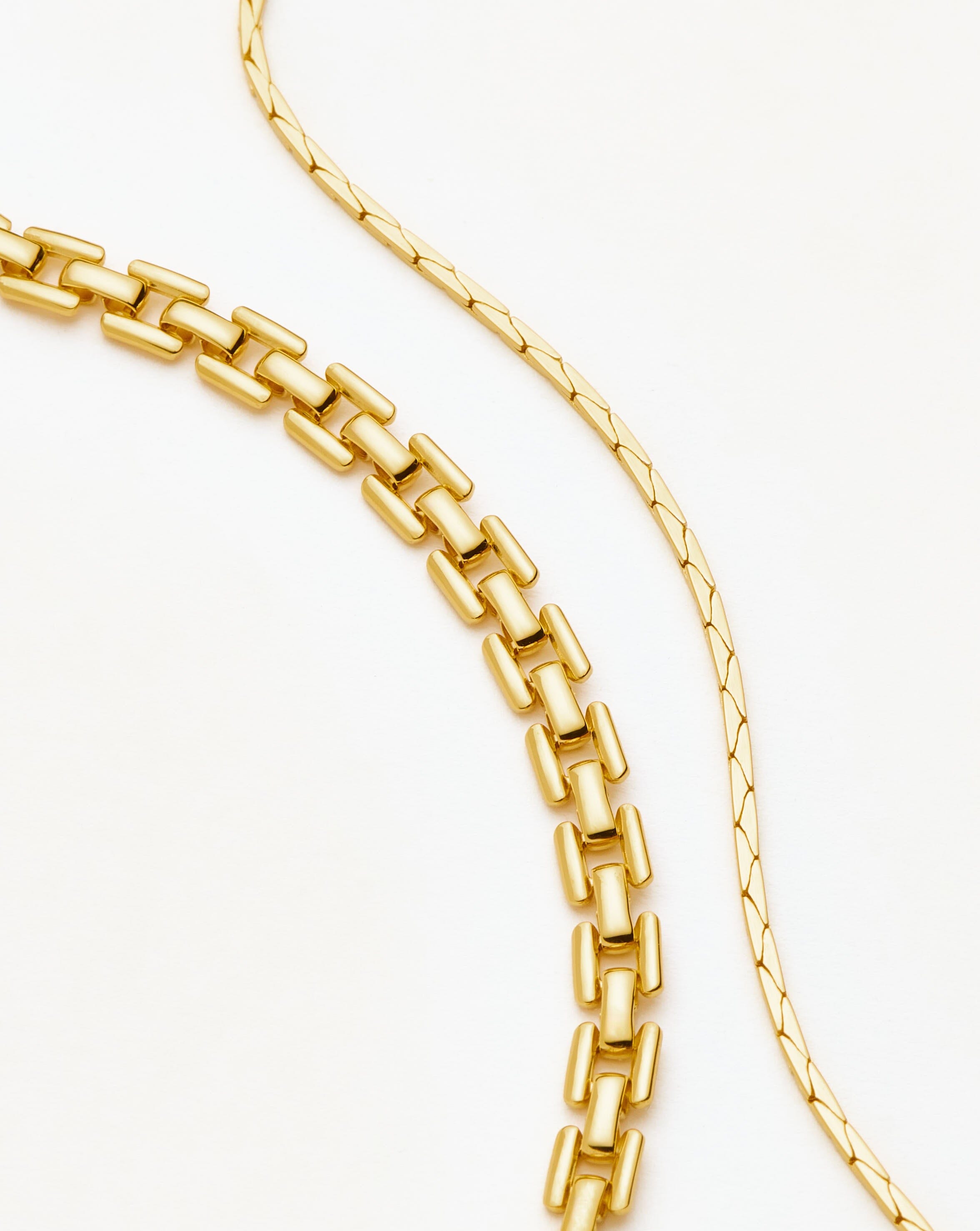 Timepiece & Cobra Snake Chain Bracelet Set | 18ct Gold Plated